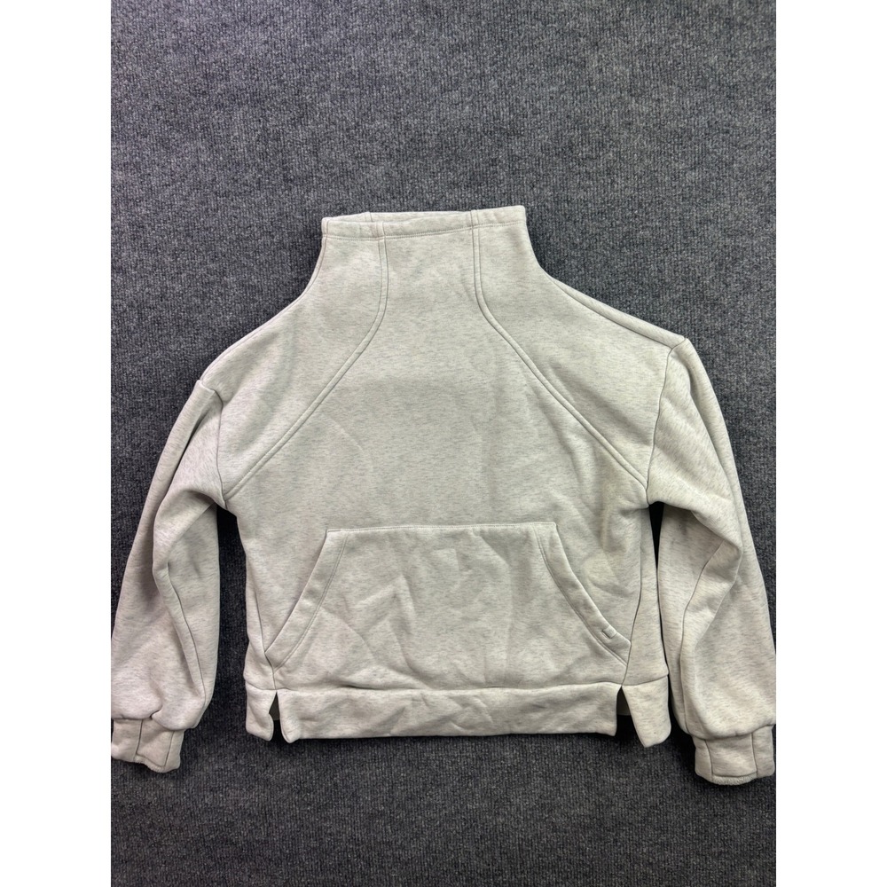 Athleta Girl Funnel Neck Sweatshirt Kids M 8-10 Grey Heather Pullover Pocket